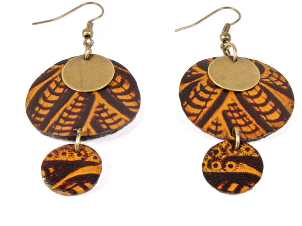 Blooming Karma Leather Earrings
