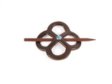 Accented Endless-Knot Leather Hair Barrette