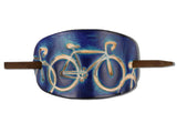Bicycle Leather Hair Barrette