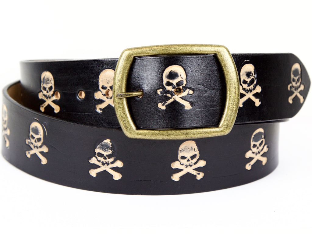 Skulls Wide Leather Belt | Made in Seattle | Marakesh Leather Skulls Wide Leather Belt | Made in Seattle | Marakesh Leather
