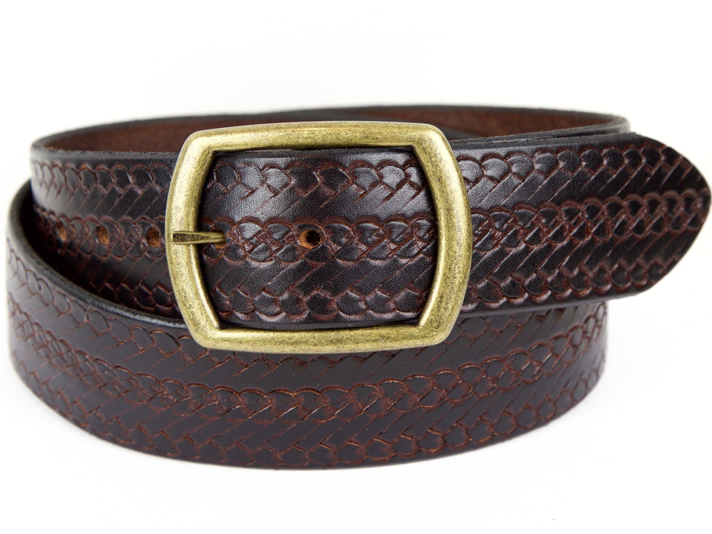Brown Wide Leather Belt, Made in Seattle