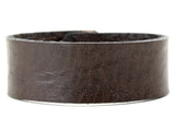 Brown Pebble Grain Leather Wristband