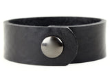Black Pebble Grain Leather Wristband