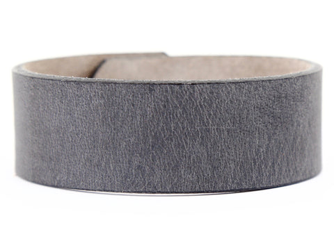 Slate Gray Leather Wristband