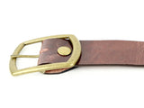 Distressed Tan Wide Leather Belt