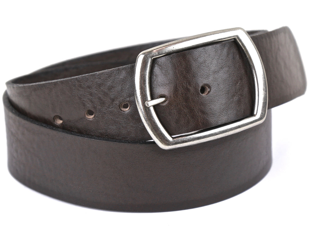 Women's Brown Black Leather Belt