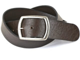 Brown Pebble Grain Wide Leather Belt