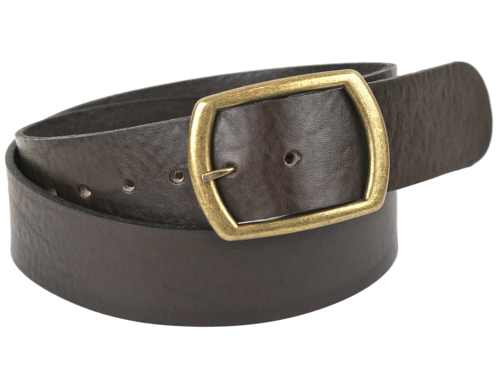 Brown Wide Leather Belt, Made in Seattle