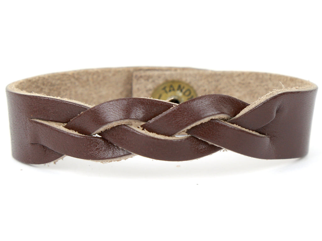 Women's Braided Brown Leather Bracelet