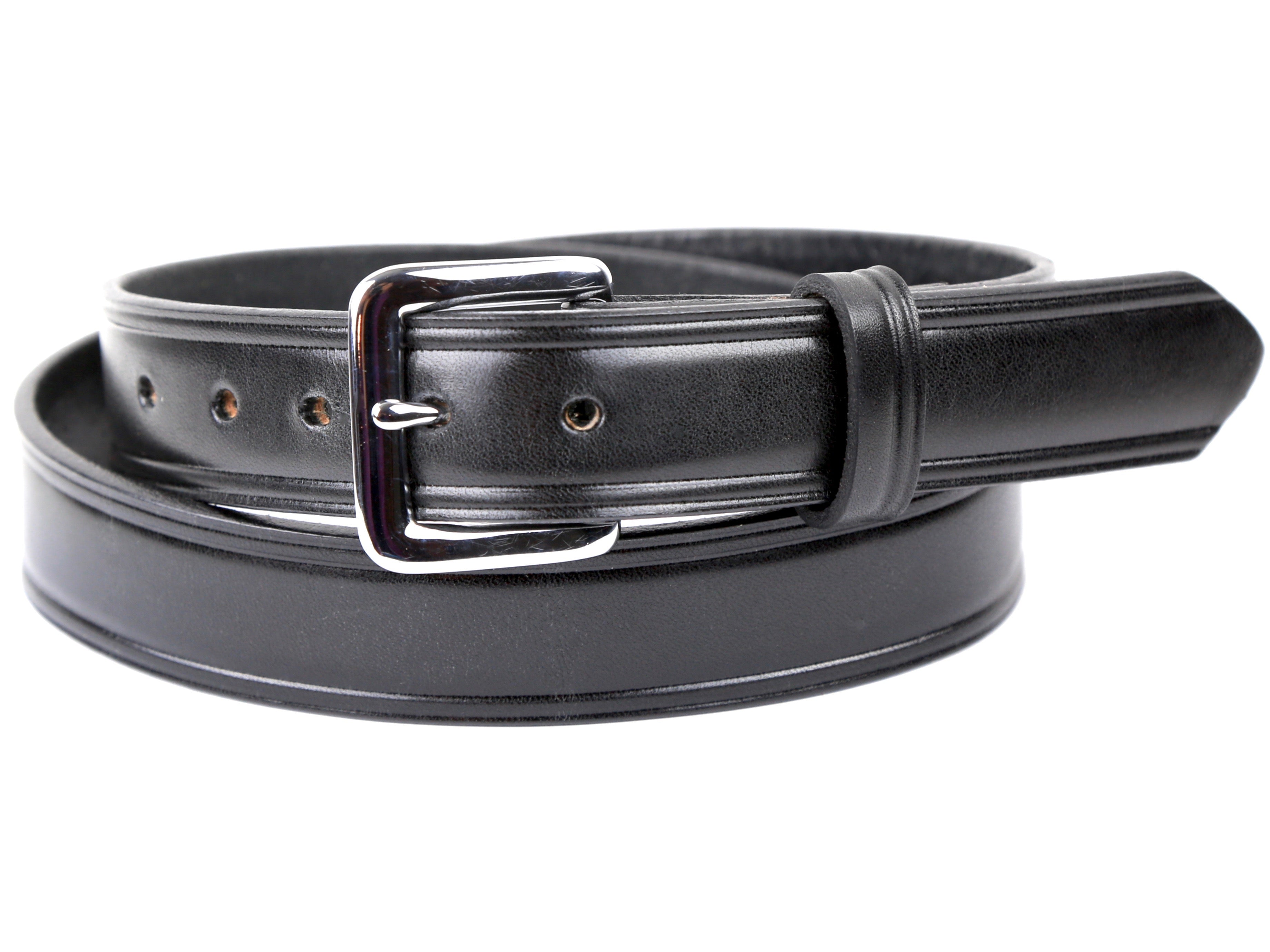 Black Leather Dress Belt | Handmade in Seattle | Marakesh