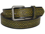 Celtic Scroll Leather Belt