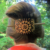 Sunflower Leather Hair Barrette
