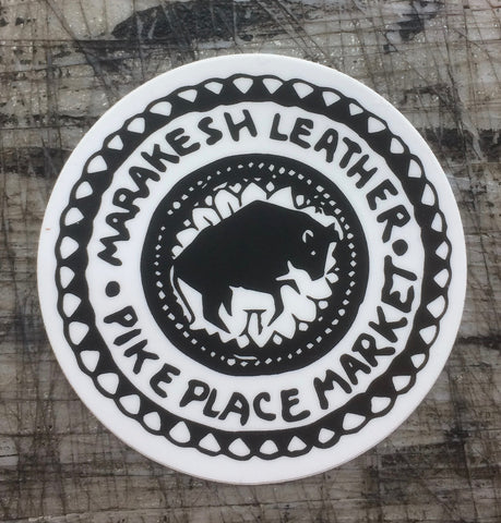 Marakesh Leather Logo Sticker