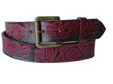 Orca and Wolf Leather Belt
