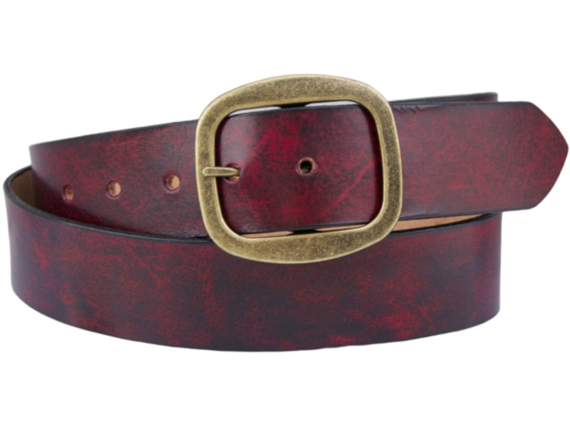 Burgundy Red Leather Belt, Made in Seattle