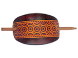 Concentric Circles Leather Hair Barrette